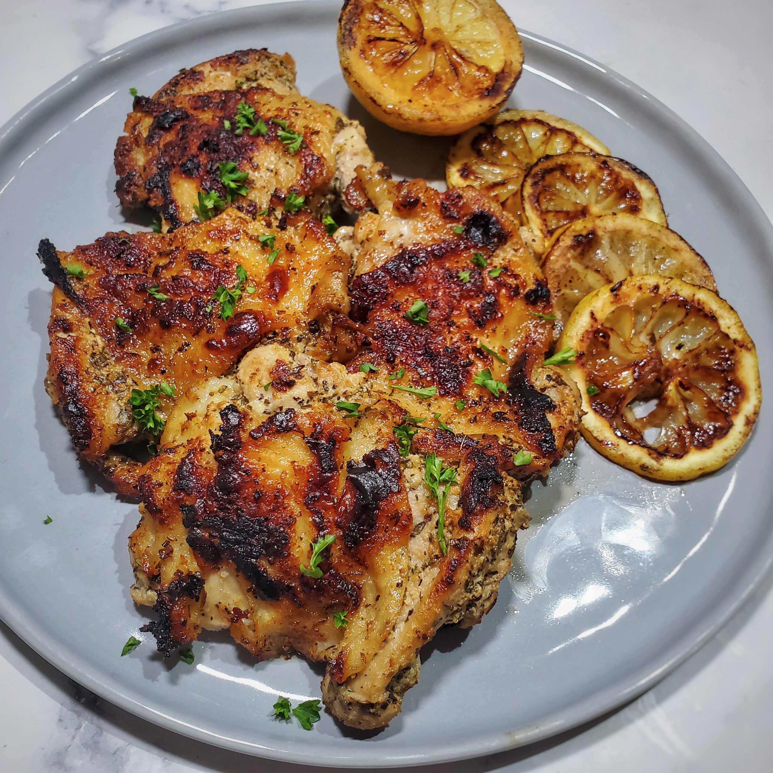 Greek Grilled Chicken Thighs - Blasian Bon Vivant