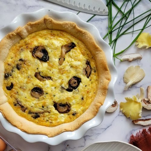Mushroom and Purple Onion Quiche (8 inch, serves 2)